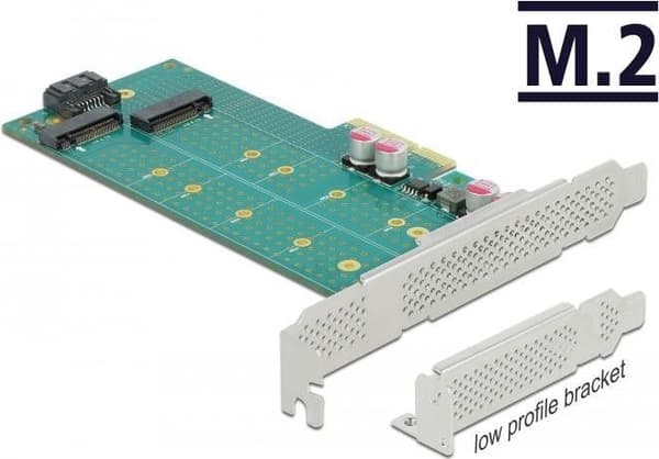 DeLOCK - Lagercontroller - M.2 - M.2 Card / SATA 6Gb/s Low-Profile - SATA 6Gb/s, PCIe 4.0 x4 (89047)
