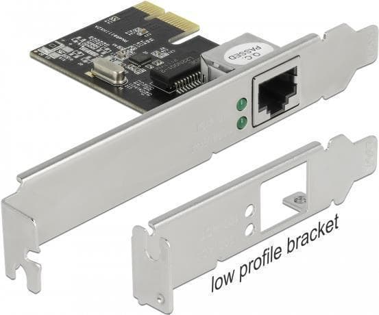 Delock - Nätverksadapter - PCIe 1.1 Low Profile - Gigabit Ethernet x 1
