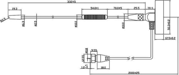 DeLOCK DAB+ Antenne med F (m) stik - 0 dBi - 2 meter