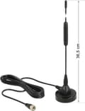 Miniatyrbillede 1 af 5: DeLOCK DAB+ Antenne med F (m) stik - 0 dBi - 2 meter