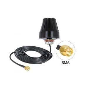 DeLOCK LTE-antenne - Antenne - LTE/GSM/UMTS/WLAN 2,4 GHz/ZigBee - inde, udvendig - 2 dBi - ikke-retningsbestemt - sort (88749)