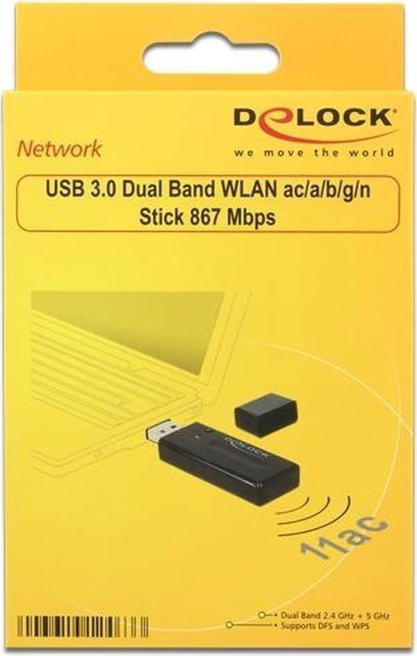 DeLOCK 12463 verkkokortti WLAN 867 Mbit/s
