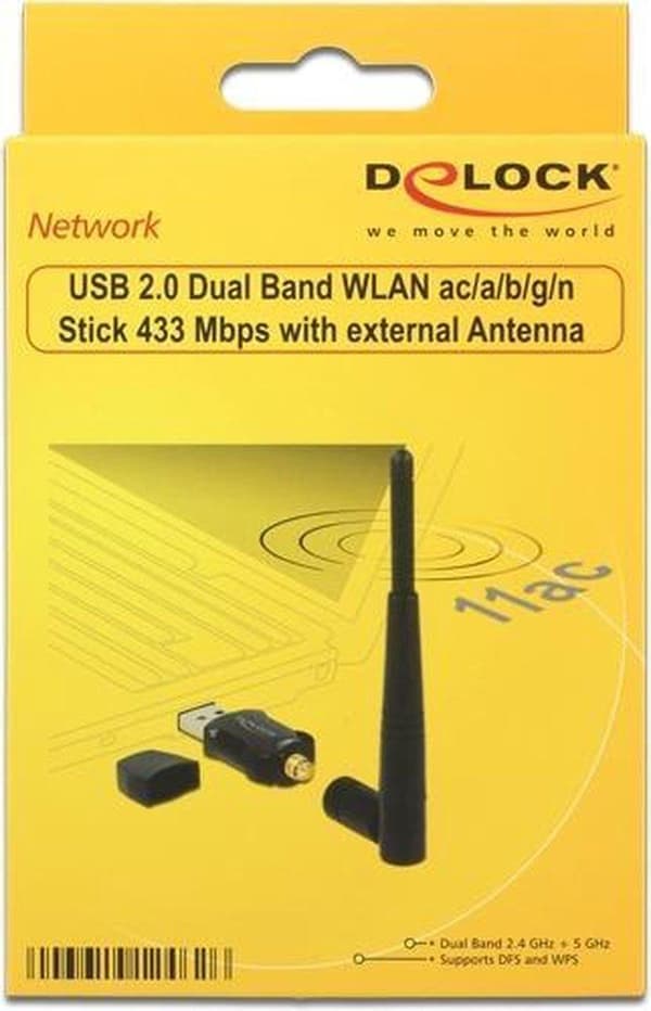 DeLOCK 12462 nätverkskort WLAN 433 Mbit/s