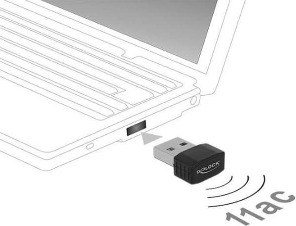 DeLOCK 12461 nätverkskort & adapter WLAN 433 Mbit/s