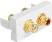 Delock - Easy 45 - snap-in modul - rød / hvid ring - 1 modul - hvid, RAL 9003 (81396) Hvid