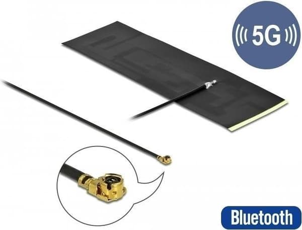 DeLOCK - antenne - 95 cm - plade - Smart Home - 0,42 - 5 dBi - ikke-retningsbestemt - indvendigt, selvklæbende montering - sort