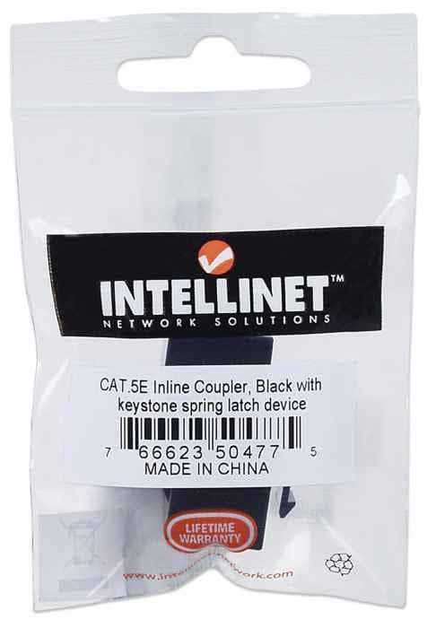 Intellinet RJ45 kobling (Cat 5E, UTP, 8P8C fatning) sort