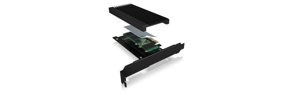 ICY BOX NVMe M.2 SSD til PCIe 4.0 X4 med aluminium heatsink adapterkort til Key-M med USB C IB-PCI208-HS