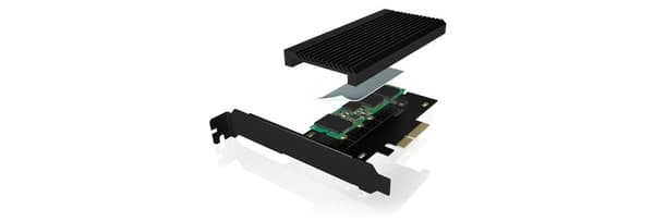 ICY BOX NVMe M.2 SSD til PCIe 4.0 X4 med aluminium heatsink adapterkort til Key-M med USB C IB-PCI208-HS