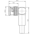 Miniatyrbillede 2 af 3: Telegärtner BNC-kabelvinkelstik J01000A0024 cr/cr til RG 58(G1) koaksialstik 4018359101541