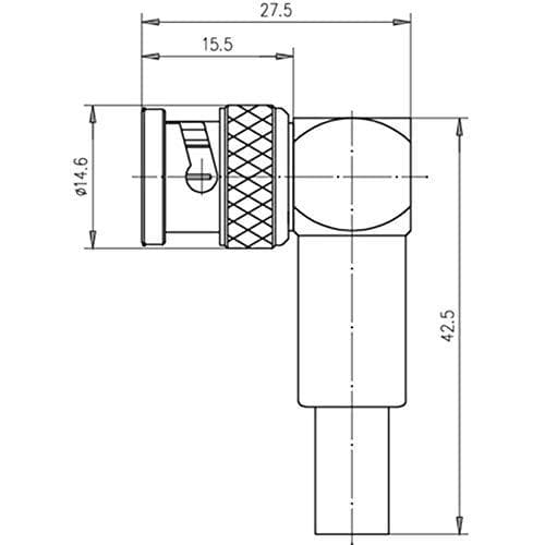 Telegärtner BNC-kabelvinkelstik J01000A0024 cr/cr til RG 58(G1) koaksialstik 4018359101541