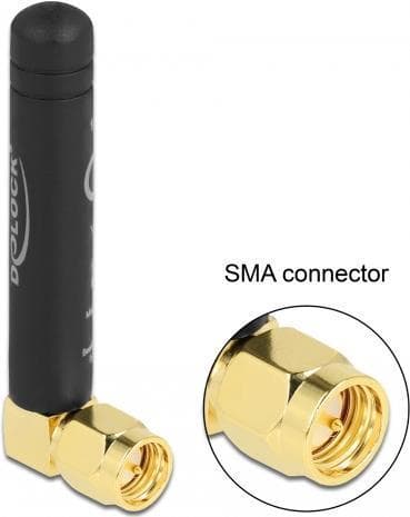 Delock - Antenne - 4,86 cm - Smart Home, LPWAN - 1,6 dBi - rundstrålende - udvendig, indvendig - sort (12716)