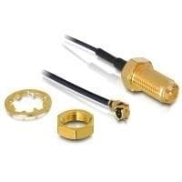 DeLOCK HF-antennetilslutning til installation - antennekabel - I-PEX (M) - RP-SMA (W) - 20cm - sort (88420)