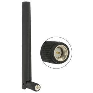 DeLOCK - Antenne - LTE/GSM/UMTS/WLAN 2,4 GHz/Bluetooth/ZigBee/802.11 b/g/n - 4,3 dBi - ikke-retningsbestemt - sort (88968)