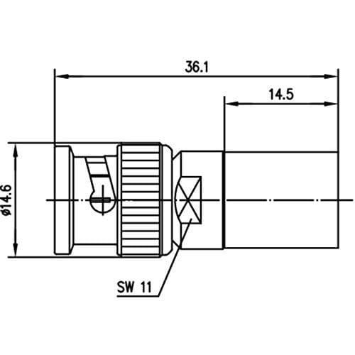 Telegärtner Telegaertner J01002A0046 BNC stikstik, lige 75... 1 stk.