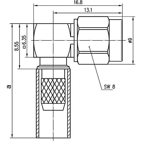 Telegärtner SMA vinkelstik cr AU J01150A0091Z G1 (RG58C/U) Koaksialt stik 4018359268398