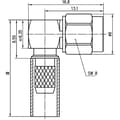 Miniatyrbillede 2 af 3: Telegärtner SMA vinkelstik cr AU J01150A0091Z G1 (RG58C/U) Koaksialt stik 4018359268398
