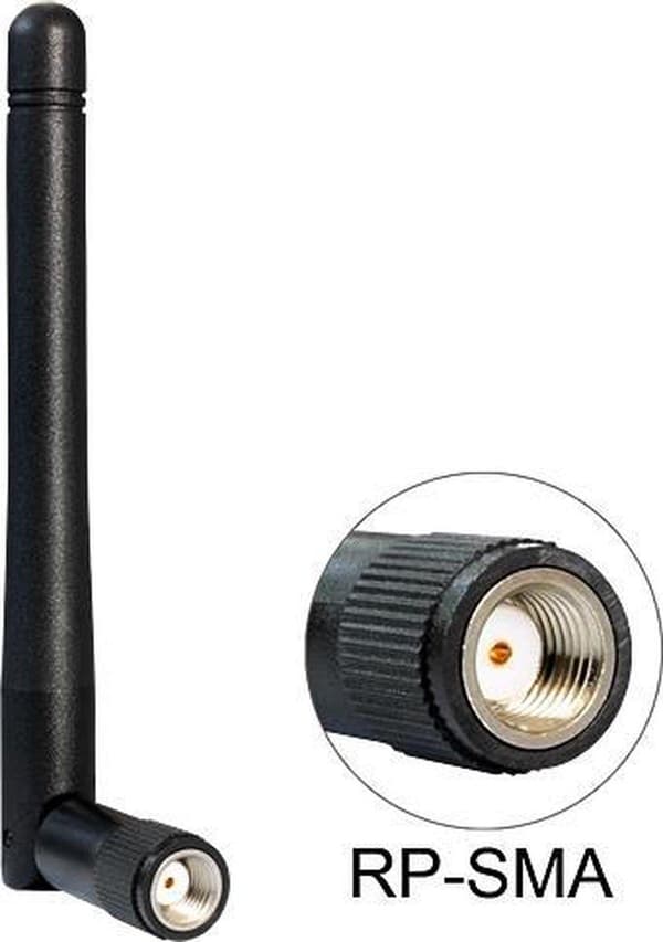 DeLOCK WLAN IEEE 802.11 b/g/n-antenne med SMA-RP (m)-stik - 2 dBi