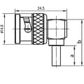 Miniatyrbillede 2 af 3: Telegärtner BNC-kabelvinkelstik J01000A0010 Koaksialstik 4018359101411