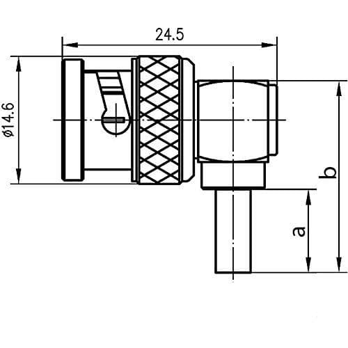 Telegärtner BNC-kabelvinkelstik J01000A0010 Koaksialstik 4018359101411
