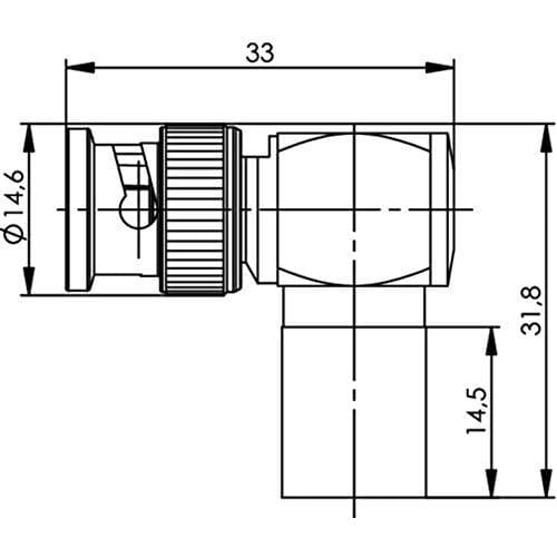 Telegärtner BNC kabel vinkel stik crimp 50 Ohm, lodde/krympe, RG-214/U, RG-393/U, B1812 (J01000A0065)