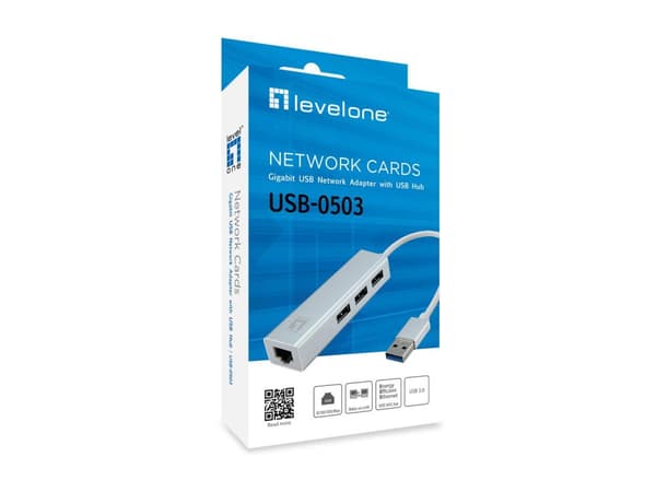 LevelOne Nätverksadapter USB Hub 3-Port Wake-on-LAN USB-0503 V 3