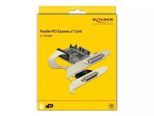 DeLOCK PCI-Express x1-kort, Parallell, 2xDB25h