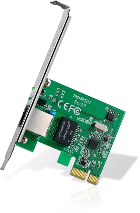TP-LINK PCI-Express nätverkskort, 10/100/1000 Mbps Grønn, Grå