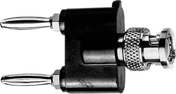 Telegärtner måleadapter [BNC-stik - lamelstik 4 mm, lamelstik 4 mm] J01008A0626 sort, sølv (J01008A0626)
