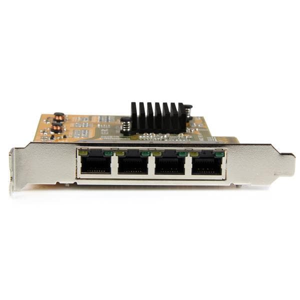 StarTech.com 4-porttinen PCIe Gigabit -verkkokortti - Verkkosovitin - PCIe Low Profile - Gigabit Ethernet x 4 - Keltainen (ST1000SPEX43)