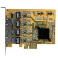 Pikkukuva 2 / 5: StarTech.com 4-porttinen PCIe Gigabit -verkkokortti - Verkkosovitin - PCIe Low Profile - Gigabit Ethernet x 4 - Keltainen (ST1000SPEX43)