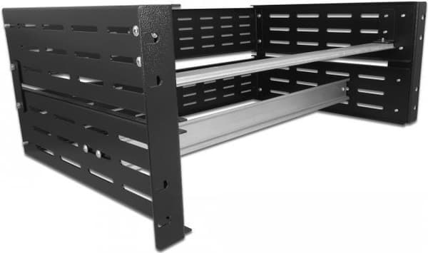 Delock - DIN-skinnemonteringssæt - rackmonterbar - sort - 4U - 48,3 cm (19")