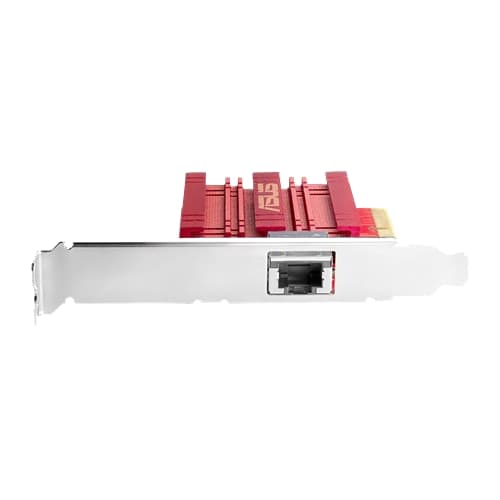 Asus Nettverksadapter, 10 Gbps, Windows og Linux, RJ45, QoS, kjøleribbe, rød