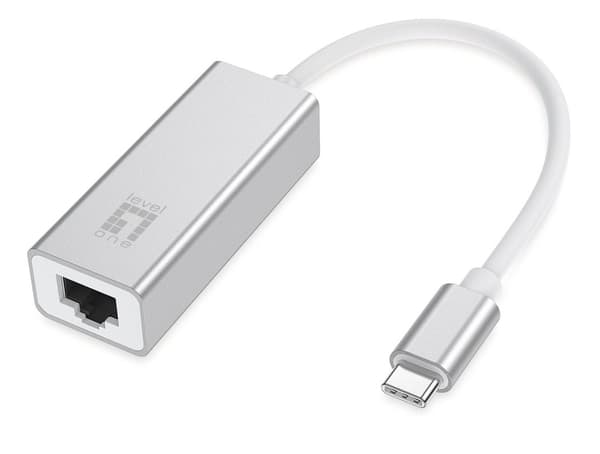 LevelOne USB-0402 nätverkskort Ethernet 1000 Mbit/s Silver, Vit