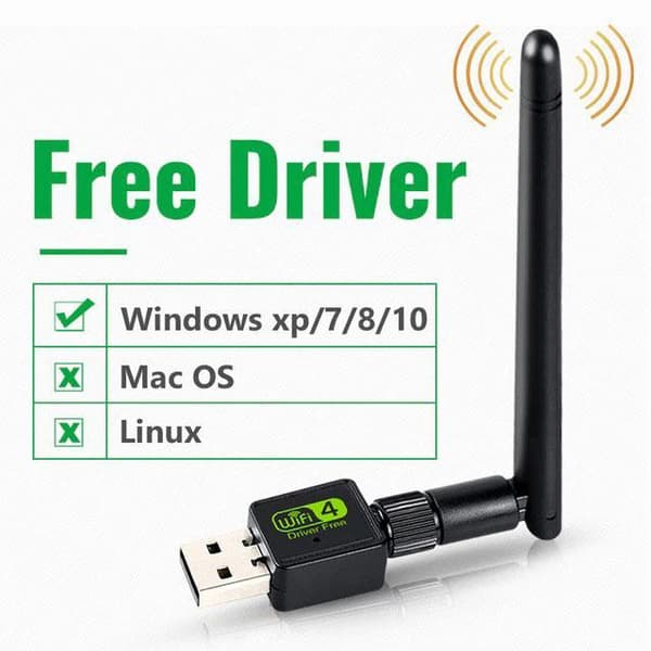 150Mbps drivrutinfri USB wifi-adapter med antenn ethernet, wifi-adapter för PC, stöder Windows7/8/10/XP/Vista, etc.