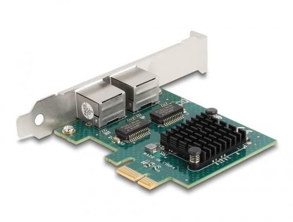 DeLOCK PCI Express x1-kort till 2 x RJ45 Gigabit LAN BCM - PCIe - RJ-45 - PCIe 2.0 - Grå - PC - Aktivitet - Länk (88205) Grå