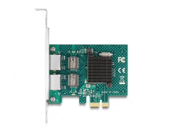 DeLOCK PCI Express x1-kort till 2 x RJ45 Gigabit LAN BCM - PCIe - RJ-45 - PCIe 2.0 - Grå - PC - Aktivitet - Länk (88206)