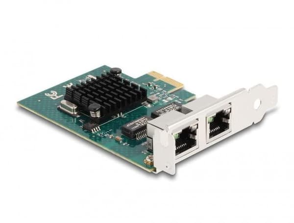 DeLOCK PCI Express x1-kort till 2 x RJ45 Gigabit LAN BCM - PCIe - RJ-45 - PCIe 2.0 - Grå - PC - Aktivitet - Länk (88206)