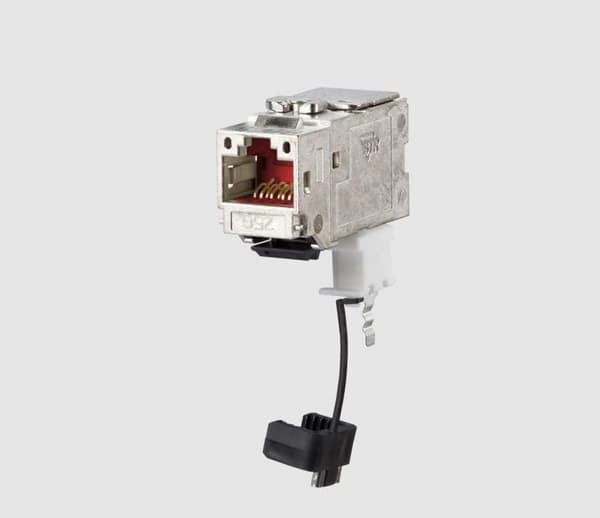Metz Connect 25Gmodul - Keystone 270° Jack GHMT-sertifioitu ISO/IEC TR-11801-9905 mukaan 25GBASE-T:lle kanavalinkissä 30 m, valmisteilla: ISO/IEC TR-1