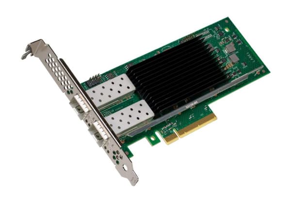 Intel Ethernet-netværksadapter E810-XXVDA2 - Netværksadapter - PCIe 4.0 x8 lavprofil - 25 Gigabit SFP28 x 2 Sort, Grøn, Sølv