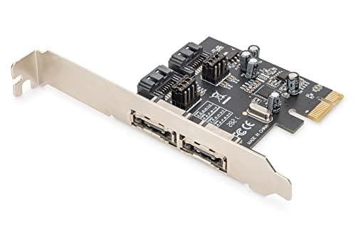 Digitus SATA III PCI Express-kort - 2-ports - PCIe - SATA - Han - Fuldhøjde / Lav profil - PCIe 2.0 - Sort - Sølv (DS-30105)