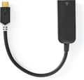 Miniatyrbild 2 av 7: Nedis USB-nätverksadapter, USB 3.2 Gen 1 - 1000 Mbps, 0,2 m - USB-C™ hane - RJ45 hona - 0,20 m - Rund - Guldpläterad - Förtennad koppar - Antracit (CC