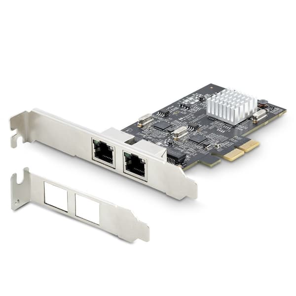 StarTech.com 2-portars 2,5 Gbps NBASE-T PCIe nätverkskort, Intel I225-V, tvåports datornätverkskort, multi-gigabit NIC, PCI Express Server LAN-kort, D