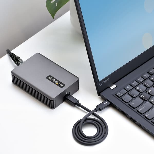 StarTech.com Thunderbolt 3 till Ethernet-adapter, 10GbE, Multi-Gigabit, Thunderbolt 3 till RJ45 nätverksadapter, 10GBASE-T/5-2.5GBASE-T NIC, TB3/TB4 1