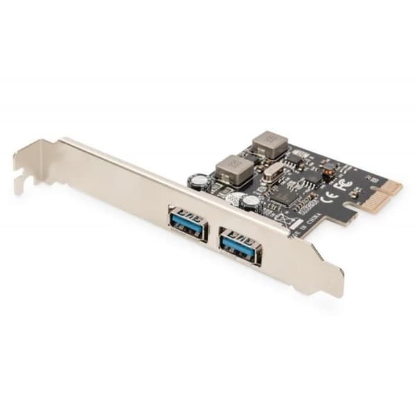 Digitus - USB-adapter - PCIe 2.0 Low-Profile - USB3.0 x 2 () - DS-30220-5 Svart, Nickel