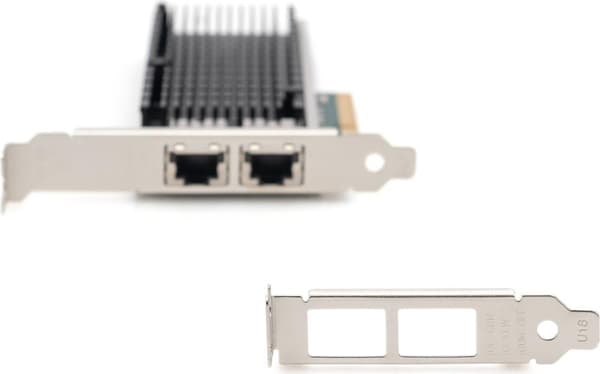 Digitus 10 Gbps Ethernet-serveradapter med dubbla portar - Inbyggd - Trådbunden - PCI Express - Ethernet - 10 000 Mbit/s - Grön - Silver (DN-10163) Grön, Silver