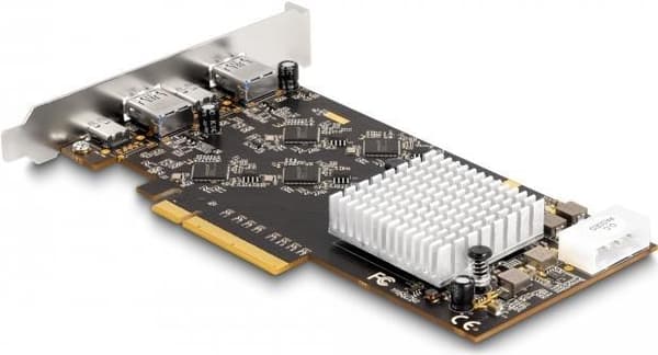 Delock PCI Express x8-kort med 2 x USB 20 Gbps USB Type-C™-uttag och 2 x USB 5 Gbps Type-A-uttag - Quad Channel (90097)