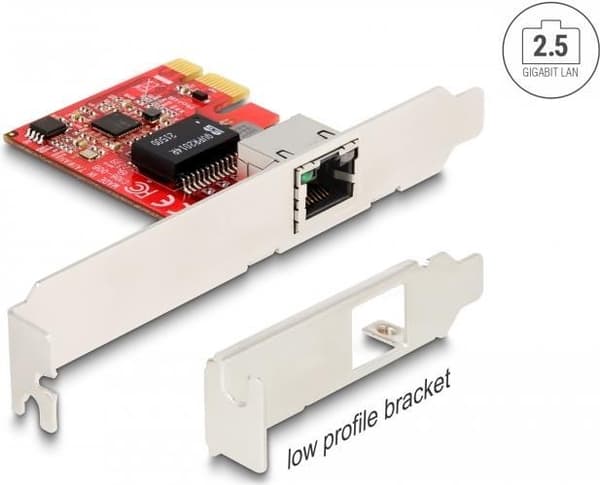 Delock - Nätverksadapter - PCIe Low Profile - 10M/100M/1G/2,5 Gigabit Ethernet (90100)