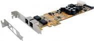 PCI-EXPRESS Dual Ethernet-kort 2xG. 2xGigabit-porte, LP-beslag, med PoE (EX-6072POE-2) Sølv, Gul