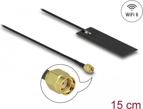 Delock - Antenne - WLAN - 2 - 4 dBi - indvendig, selvklæbende montering (12649)